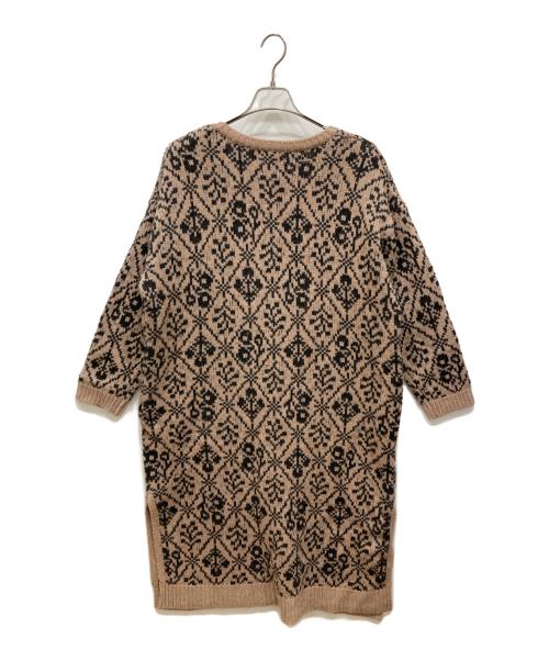 TSUHARU by samansa Mos2（ツハル バイ サマンサモスモス）TSUHARU by Samansa Mos2 (ツハル バイ サマンサモスモス) モチーフ柄ジャガードロングカーディガン ブラウン サイズ:FREE 未使用品の古着・服飾アイテム
