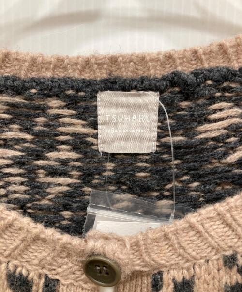 TSUHARU by samansa Mos2（ツハル バイ サマンサモスモス）TSUHARU by Samansa Mos2 (ツハル バイ サマンサモスモス) モチーフ柄ジャガードロングカーディガン ブラウン サイズ:FREE 未使用品の古着・服飾アイテム