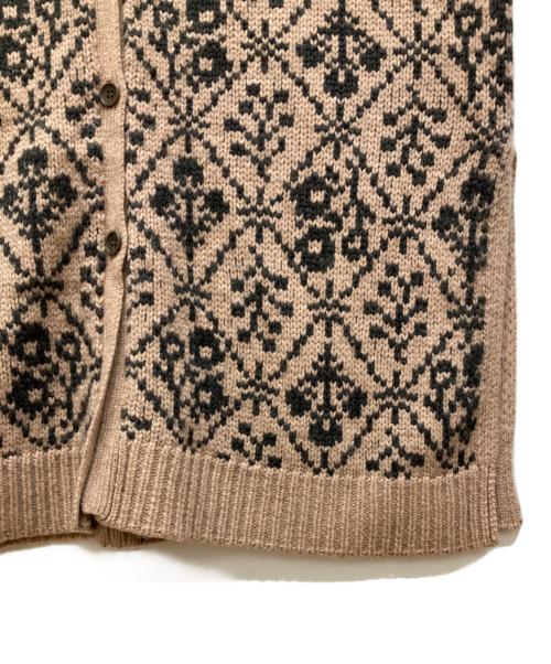 TSUHARU by samansa Mos2（ツハル バイ サマンサモスモス）TSUHARU by Samansa Mos2 (ツハル バイ サマンサモスモス) モチーフ柄ジャガードロングカーディガン ブラウン サイズ:FREE 未使用品の古着・服飾アイテム