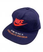 NIKEナイキ）の古着「ヴィンテージウールキャップ」｜ネイビー