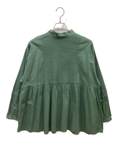 かぐれ（カグレ）かぐれ (カグレ) ピンタック2WAYブラウス グリーン サイズ:freeの古着・服飾アイテム
