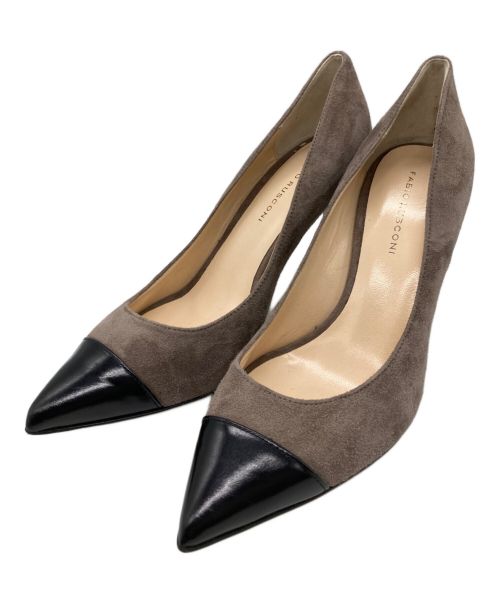 FABIO RUSCONI（ファビオルスコーニ）FABIO RUSCONI (ファビオルスコーニ) ポインテッドキャップトゥパンプス ブラウン サイズ:35 1/2の古着・服飾アイテム