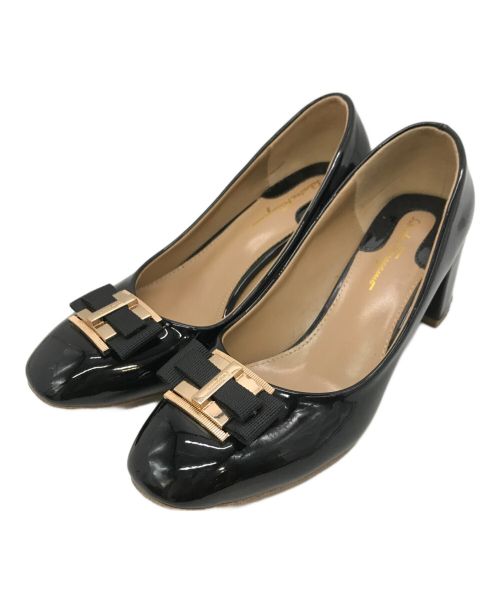 Salvatore Ferragamo（サルヴァトーレ フェラガモ）Salvatore Ferragamo (サルヴァトーレ フェラガモ) ヴァラパテントリボンパンプス ブラック サイズ:24.5cmの古着・服飾アイテム