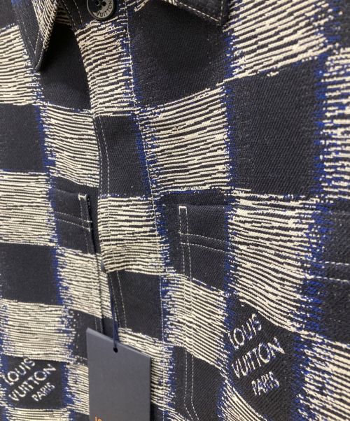 LOUIS VUITTON（ルイ ヴィトン）LOUIS VUITTON (ルイ ヴィトン) 23AW Damier Wool Over Shirt 1AFAUL ダミエ ウール オーバー シャツ  ネイビー サイズ:Mの古着・服飾アイテム