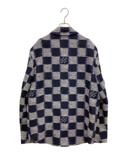 LOUIS VUITTON（ルイ ヴィトン）LOUIS VUITTON (ルイ ヴィトン) 23AW Damier Wool Over Shirt 1AFAUL ダミエ ウール オーバー シャツ  ネイビー サイズ:Mの古着・服飾アイテム