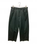 FARAHファーラー）の古着「One-tuck Wide Wool Pants」｜グリーン