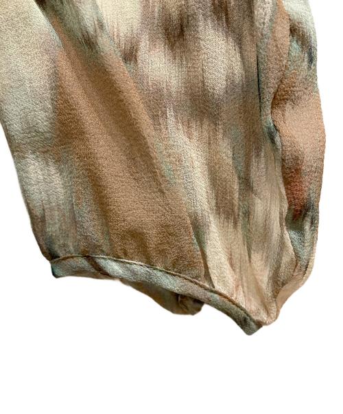 Max Mara Studio（マックスマーラ ストゥディオ）Max Mara Studio (マックスマーラ ストゥディオ) シルクブラウス ブラウン×グリーン サイズ:SIZE 38の古着・服飾アイテム