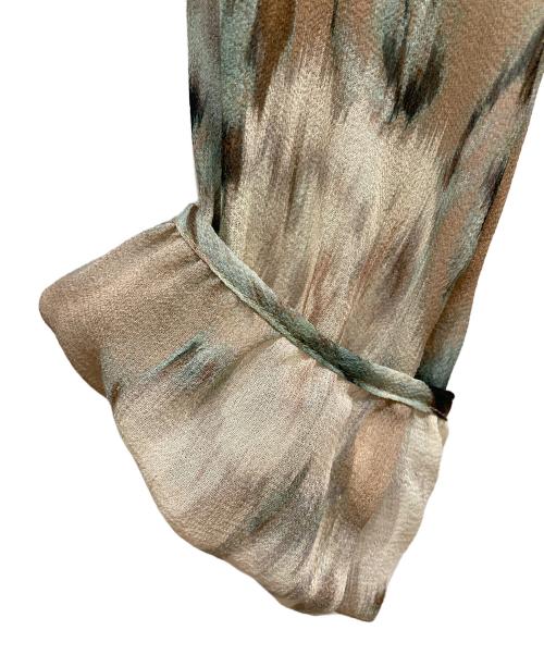 Max Mara Studio（マックスマーラ ストゥディオ）Max Mara Studio (マックスマーラ ストゥディオ) シルクブラウス ブラウン×グリーン サイズ:SIZE 38の古着・服飾アイテム