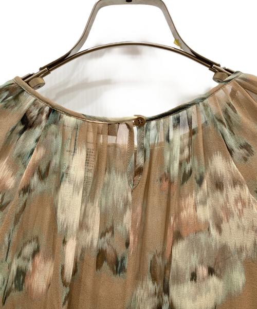 Max Mara Studio（マックスマーラ ストゥディオ）Max Mara Studio (マックスマーラ ストゥディオ) シルクブラウス ブラウン×グリーン サイズ:SIZE 38の古着・服飾アイテム