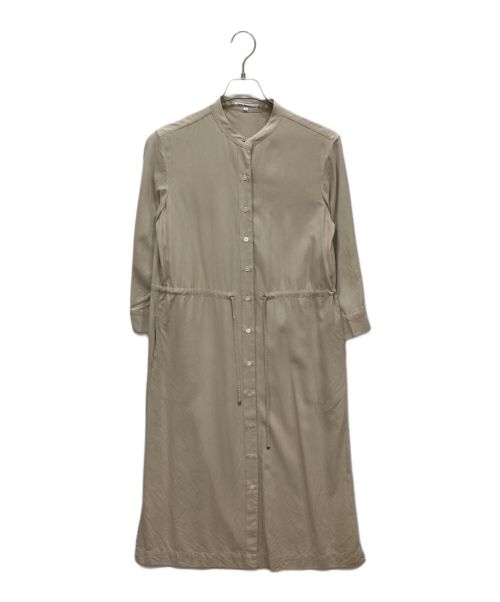 23区（ニジュウサンク）23区 (ニジュウサンク) パウダリーシルク シャツワンピース ベージュ サイズ:38の古着・服飾アイテム