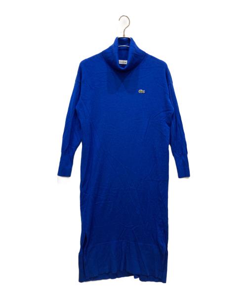 LACOSTE（ラコステ）LACOSTE (ラコステ) ウォッシャブルウールタートルネックマキシドレス ブルー サイズ:36の古着・服飾アイテム