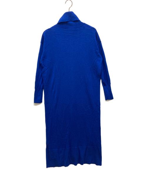 LACOSTE（ラコステ）LACOSTE (ラコステ) ウォッシャブルウールタートルネックマキシドレス ブルー サイズ:36の古着・服飾アイテム