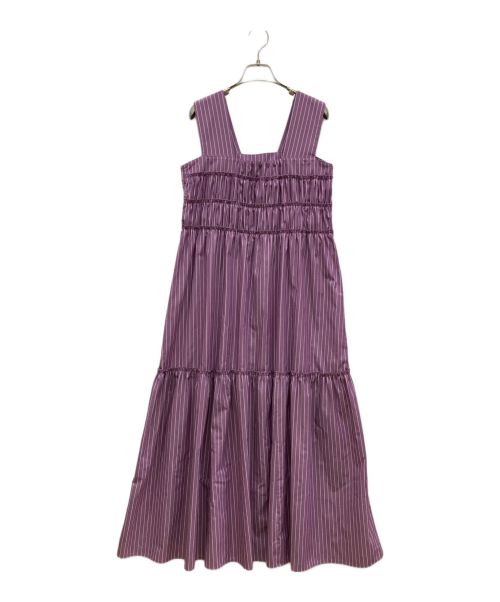 EMMEL REFINES（エメル リファインズ）EMMEL REFINES (エメル リファインズ) 23SS EMティアードストライプワンピース パープル サイズ:SIZE Mの古着・服飾アイテム