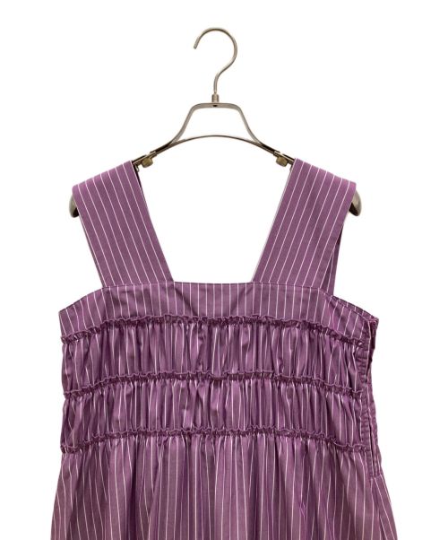 EMMEL REFINES（エメル リファインズ）EMMEL REFINES (エメル リファインズ) 23SS EMティアードストライプワンピース パープル サイズ:SIZE Mの古着・服飾アイテム