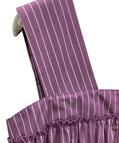 EMMEL REFINES（エメル リファインズ）EMMEL REFINES (エメル リファインズ) 23SS EMティアードストライプワンピース パープル サイズ:SIZE Mの古着・服飾アイテム