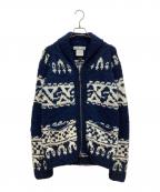 REMI RELIEF×FREAK'S STOREレミレリーフ×フリークスストア）の古着「別注インディゴ ウール カウチン ニット」｜ネイビー