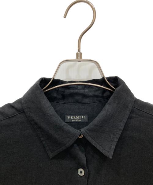VERMEIL par iena（ヴェルメイユ パー イエナ）VERMEIL par iena (ヴェルメイユ パー イエナ) 長袖リネンシャツ ブラック サイズ:38の古着・服飾アイテム