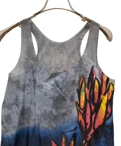 MARNI（マルニ）MARNI (マルニ) 転写ノースリーブワンピース グリーン×ブラック サイズ:38の古着・服飾アイテム