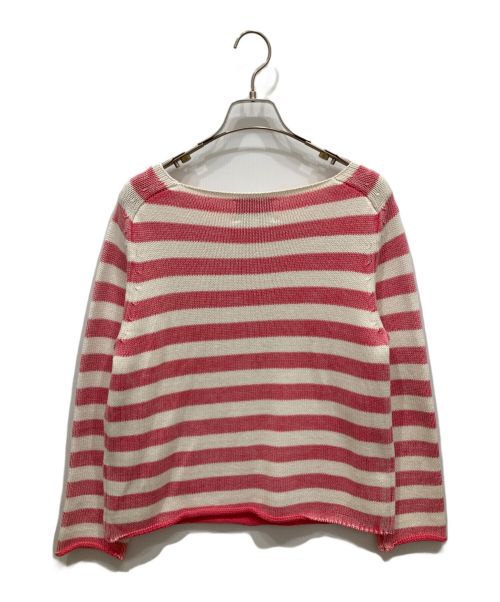 DEMYLEE（デミリー）DEMYLEE (デミリー) Ron Herman (ロンハーマン) ウォッシュボーダーニット ピンク×ホワイト サイズ:XSの古着・服飾アイテム