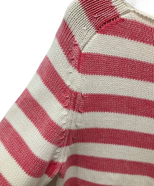 DEMYLEE（デミリー）DEMYLEE (デミリー) Ron Herman (ロンハーマン) ウォッシュボーダーニット ピンク×ホワイト サイズ:XSの古着・服飾アイテム