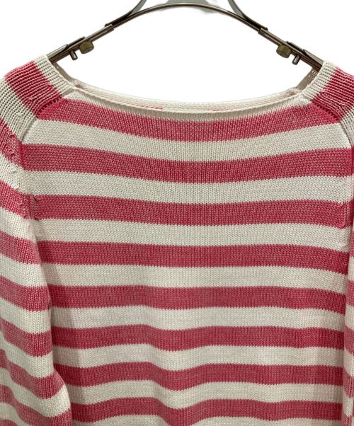 DEMYLEE（デミリー）DEMYLEE (デミリー) Ron Herman (ロンハーマン) ウォッシュボーダーニット ピンク×ホワイト サイズ:XSの古着・服飾アイテム