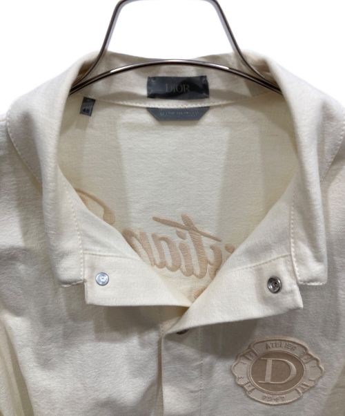 Dior（ディオール）Dior (ディオール) Coach Jacket Cotton Denim with Herringbone　コーチジャケットコットンデニムウィズヘリンボーン アイボリー サイズ:48の古着・服飾アイテム