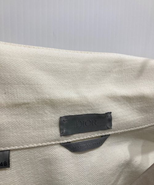 Dior（ディオール）Dior (ディオール) Coach Jacket Cotton Denim with Herringbone　コーチジャケットコットンデニムウィズヘリンボーン アイボリー サイズ:48の古着・服飾アイテム