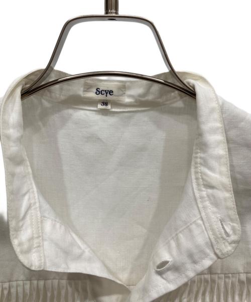 SCYE（サイ）SCYE (サイ) Linen Tucked Puff Sleeve Shirt ピンタック リネン ブラウス ホワイト サイズ:38の古着・服飾アイテム