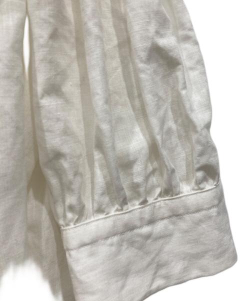 SCYE（サイ）SCYE (サイ) Linen Tucked Puff Sleeve Shirt ピンタック リネン ブラウス ホワイト サイズ:38の古着・服飾アイテム