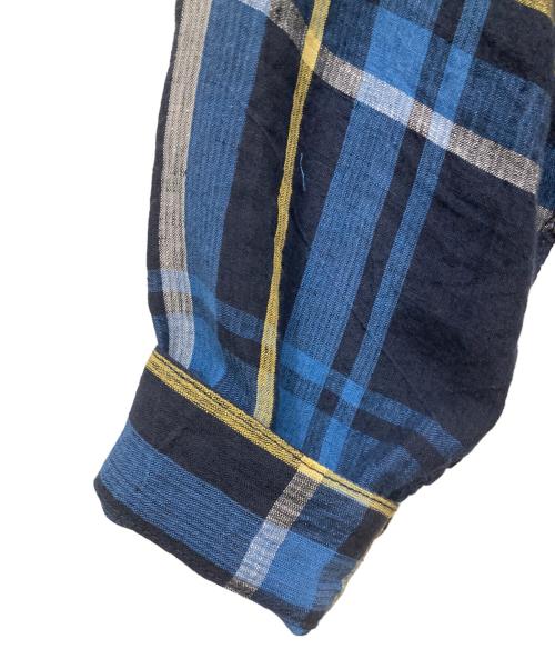 kenneth field（ケネスフィールド）KENNETH FIELD (ケネスフィールド) リネンチェックフィールドシャツ ネイビー サイズ:SIZE Lの古着・服飾アイテム