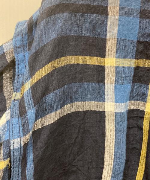 kenneth field（ケネスフィールド）KENNETH FIELD (ケネスフィールド) リネンチェックフィールドシャツ ネイビー サイズ:SIZE Lの古着・服飾アイテム