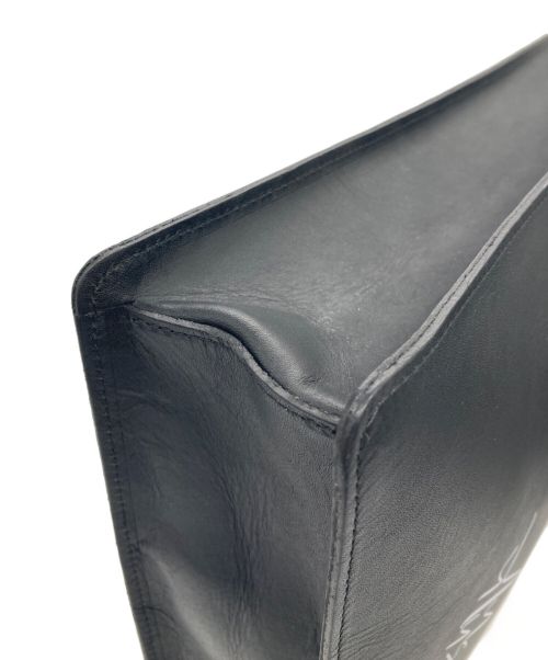 Y's（ワイズ）Y's (ワイズ) PRINT SOFT LEATHER TOTE BAG ブラックの古着・服飾アイテム