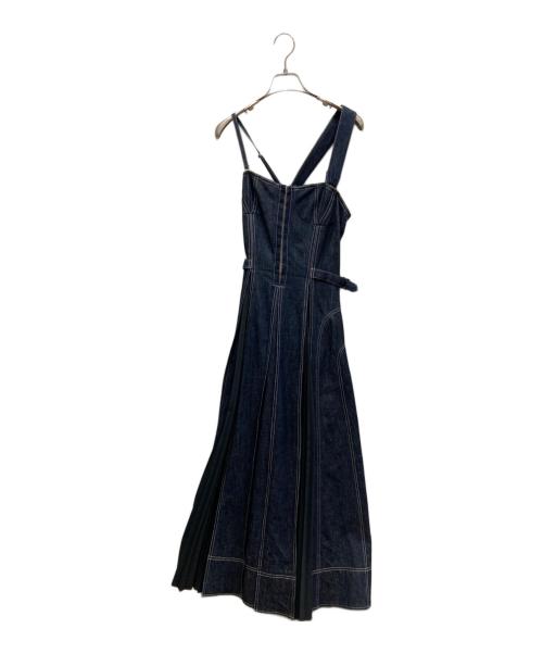 CASA FLINE（カーサフライン）CASA FLINE (カーサフライン) ロントホックデニムロングワンピース インディゴ サイズ:FREEの古着・服飾アイテム