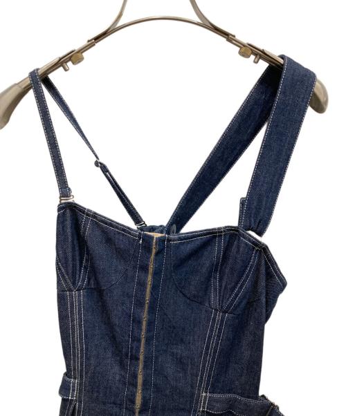 CASA FLINE（カーサフライン）CASA FLINE (カーサフライン) ロントホックデニムロングワンピース インディゴ サイズ:FREEの古着・服飾アイテム