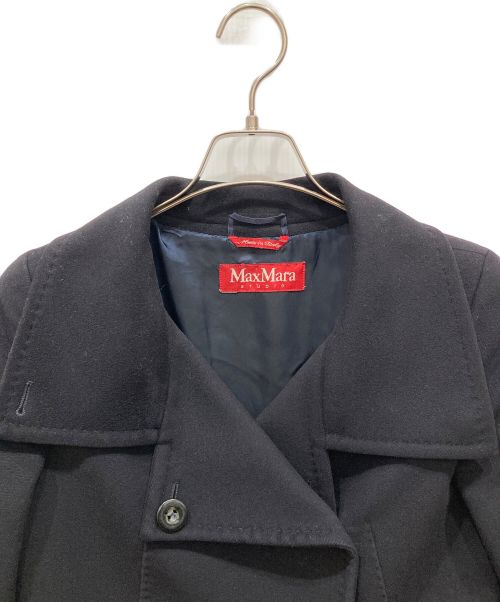 Max Mara Studio（マックスマーラ ストゥディオ）Max Mara Studio (マックスマーラ ストゥディオ) ウールベルテッドコート ネイビー サイズ:36の古着・服飾アイテム