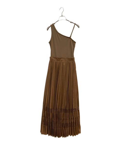 Rosarymoon（ロザリームーン）Rosarymoon (ロザリームーン) アシンメトリーワンピース ブラウン サイズ:FREE 未使用品の古着・服飾アイテム