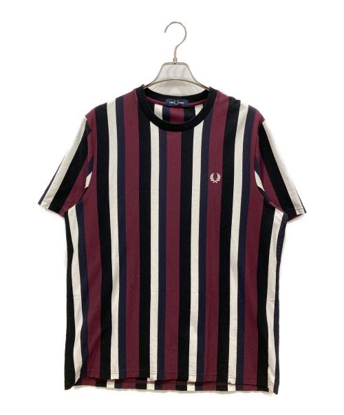 FRED PERRY（フレッドペリー）FRED PERRY (フレッドペリー) Gradient Stripe T-Shirt ボルドー×ブラック サイズ:SIZE Lの古着・服飾アイテム