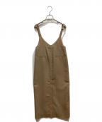 Nobleノーブル）の古着「スラブオックスロングサロペットスカート」｜ベージュ