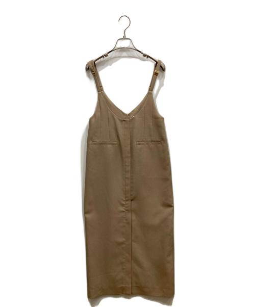 Noble（ノーブル）Noble (ノーブル) スラブオックスロングサロペットスカート ベージュ サイズ:36の古着・服飾アイテム