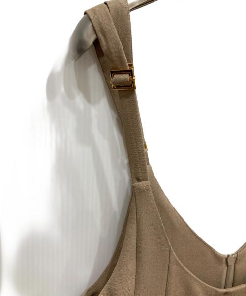 Noble（ノーブル）Noble (ノーブル) スラブオックスロングサロペットスカート ベージュ サイズ:36の古着・服飾アイテム