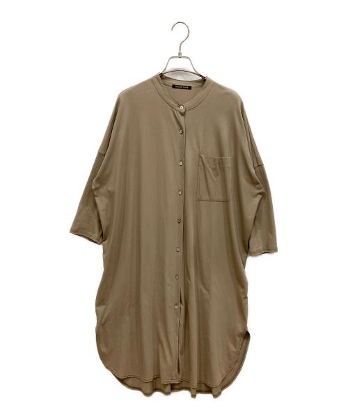 mizuiro-ind（ミズイロインド）mizuiro-ind (ミズイロインド) バンドカラーロングシャツ ベージュ サイズ:SIZE Freeの古着・服飾アイテム