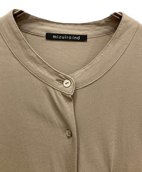 mizuiro-ind（ミズイロインド）mizuiro-ind (ミズイロインド) バンドカラーロングシャツ ベージュ サイズ:SIZE Freeの古着・服飾アイテム