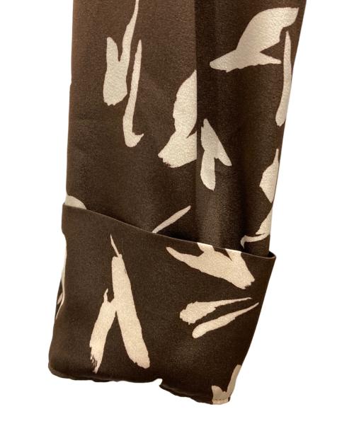 NOLLEY'S sophi（ノーリーズソフィー）NOLLEY'S sophi (ノーリーズソフィー) ボウタイ付きハケプリントワンピ-ス ブラウン サイズ:Mの古着・服飾アイテム