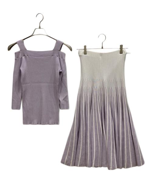 EPOCA（エポカ）EPOCA (エポカ) セットアップ ホワイト×パープル サイズ:トップス40 スカート38の古着・服飾アイテム