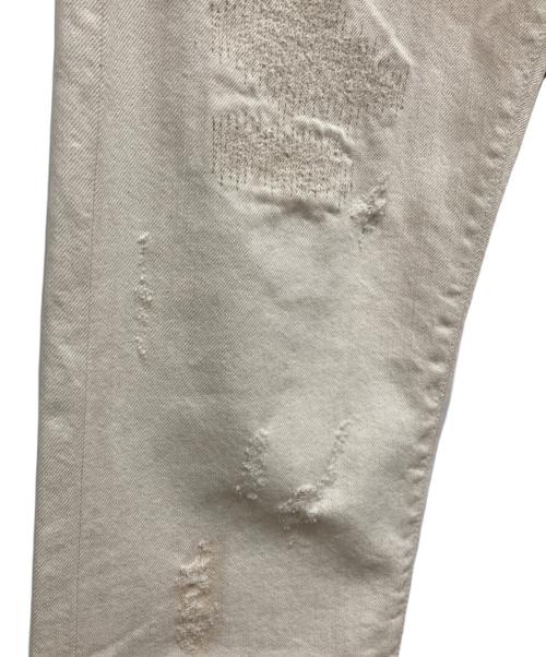 Denim & Supply Ralph Lauren（デニム＆サプライ ラルフローレン）Denim & Supply Ralph Lauren (デニム＆サプライ ラルフローレン) クラッシュ加工ホワイトデニムパンツ ホワイト サイズ:27/32の古着・服飾アイテム