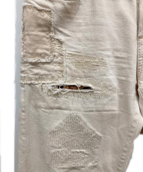 Denim & Supply Ralph Lauren（デニム＆サプライ ラルフローレン）Denim & Supply Ralph Lauren (デニム＆サプライ ラルフローレン) クラッシュ加工ホワイトデニムパンツ ホワイト サイズ:27/32の古着・服飾アイテム