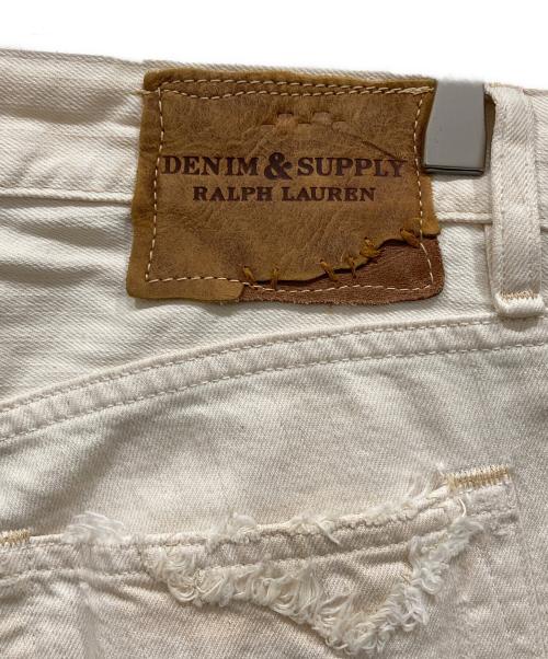 Denim & Supply Ralph Lauren（デニム＆サプライ ラルフローレン）Denim & Supply Ralph Lauren (デニム＆サプライ ラルフローレン) クラッシュ加工ホワイトデニムパンツ ホワイト サイズ:27/32の古着・服飾アイテム