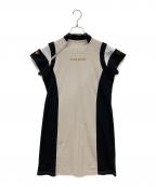 le coq sportif GOLFルコック スポルティフ ゴルフ）の古着「ライン切替ワンピース」｜ベージュ×ブラック