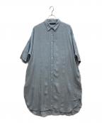 mizuiro-indミズイロインド）の古着「リネンシャツワンピース」｜ブルー