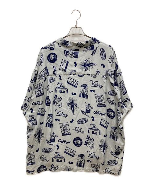 KEBOZ（ケボズ）KEBOZ (ケボズ) FRO CLUB (フロクラブ) レーヨンオープンカラーシャツ グレー サイズ:SIZE Lの古着・服飾アイテム